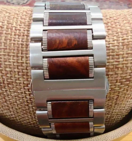 red-silver-watch-band